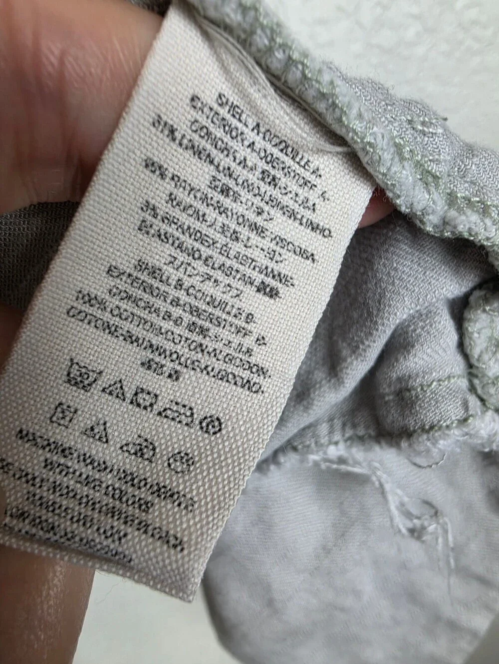 Free People Linen Gray Hooded Cardigan Sweater Small